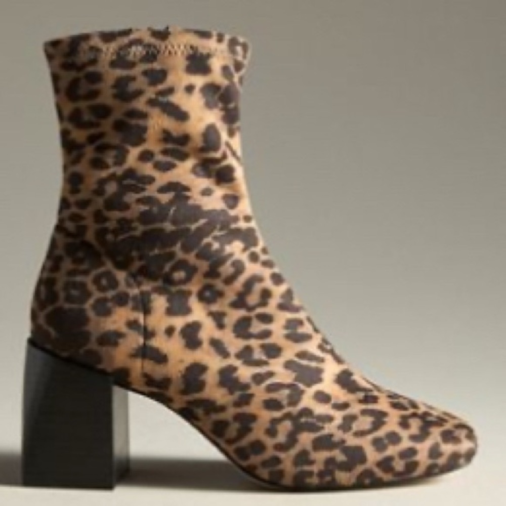 Black Heeled Boots Leopard EU 36 NIB